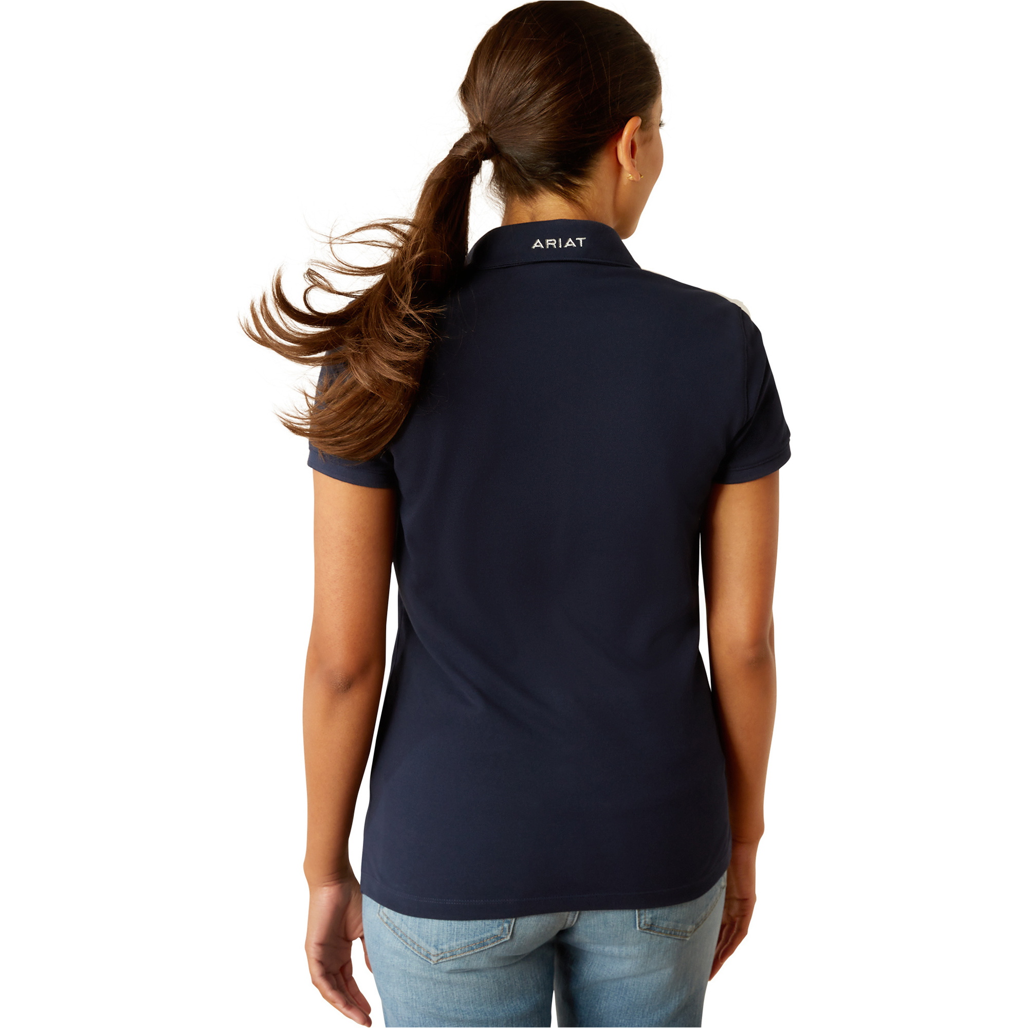 2025 Ariat Womens Prix 3.0 Short Sleeve Polo Shirt 10055058 - Navy Eclipse